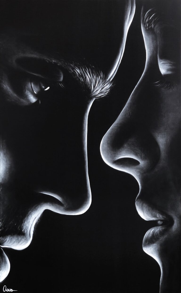 IN LIGHT couple in oil on canvas