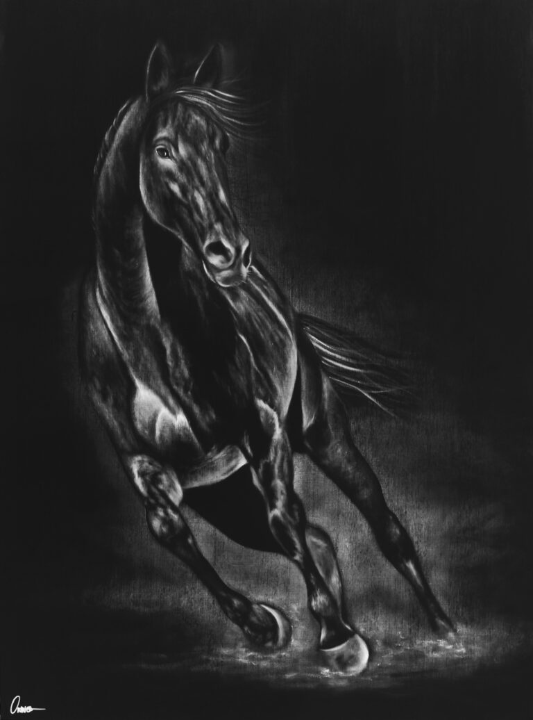 LIBERTO horse in oil on canvas