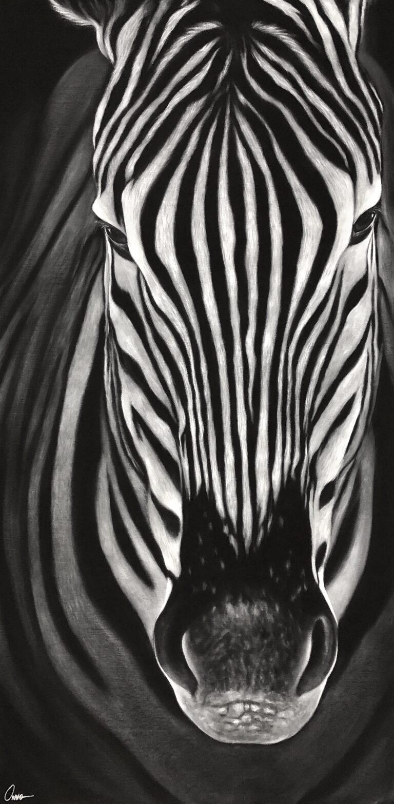 oil canvas of zebra
