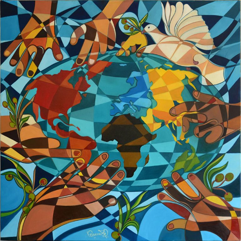 5 À 7 DANS LE MONDE Oil on canvas