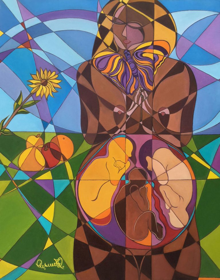 FEMME ET FÉE MÈRE Oil on canvas