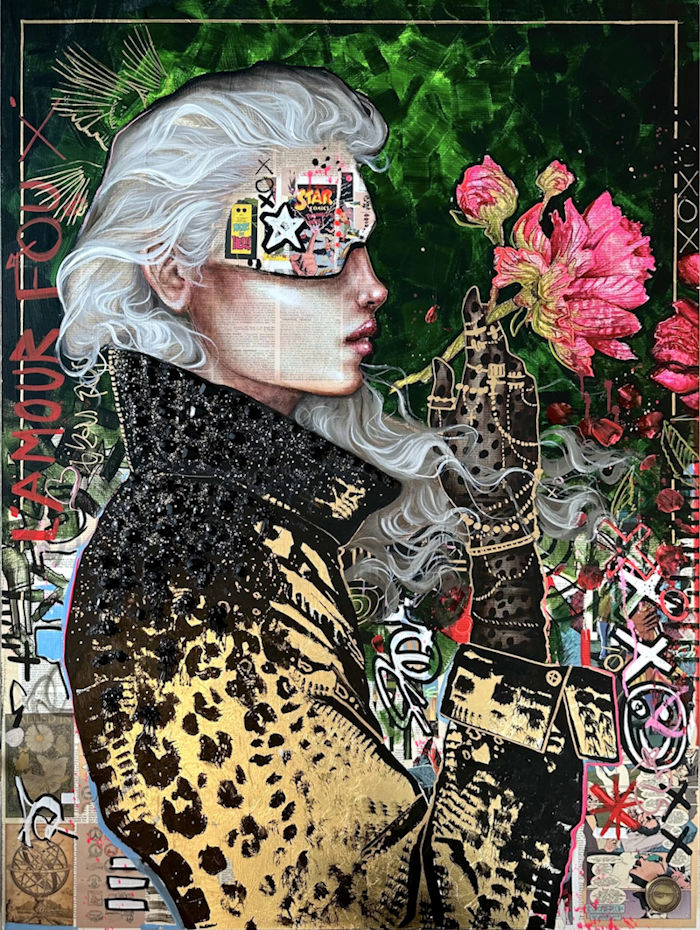 L'AMOUR FOU Mixed media on canvas