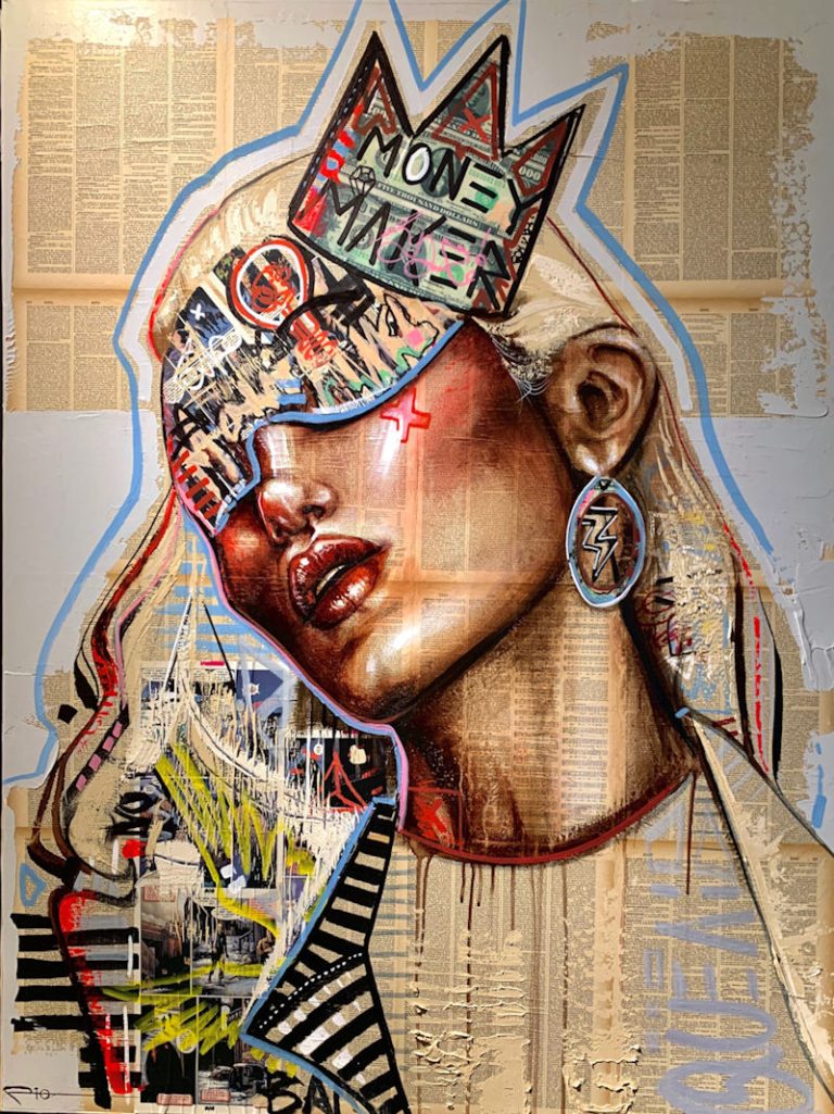 MONEY MAKER Mixed media on canvas