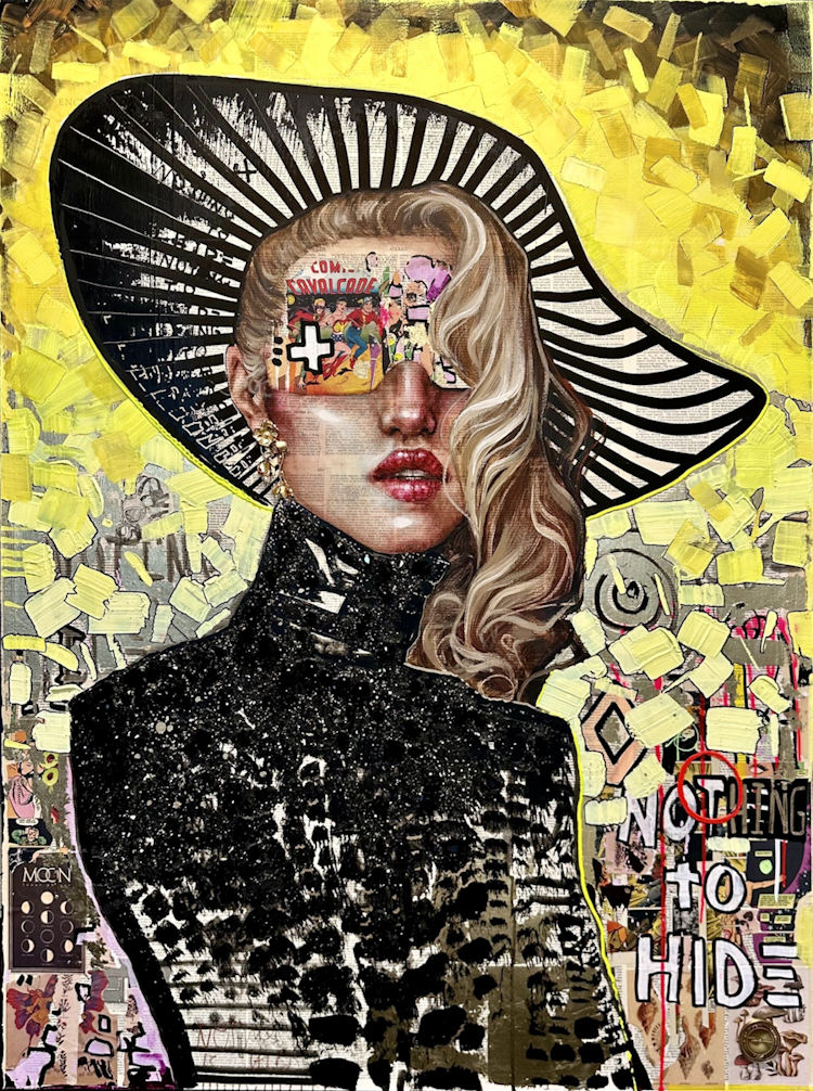 NOTHING TO HIDE Mixed media on canvas