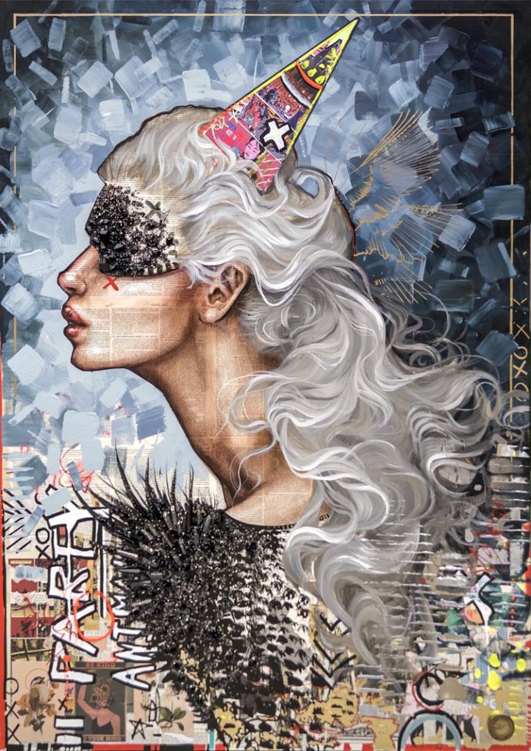 PARTY ANIMAL Mixed media on canvas