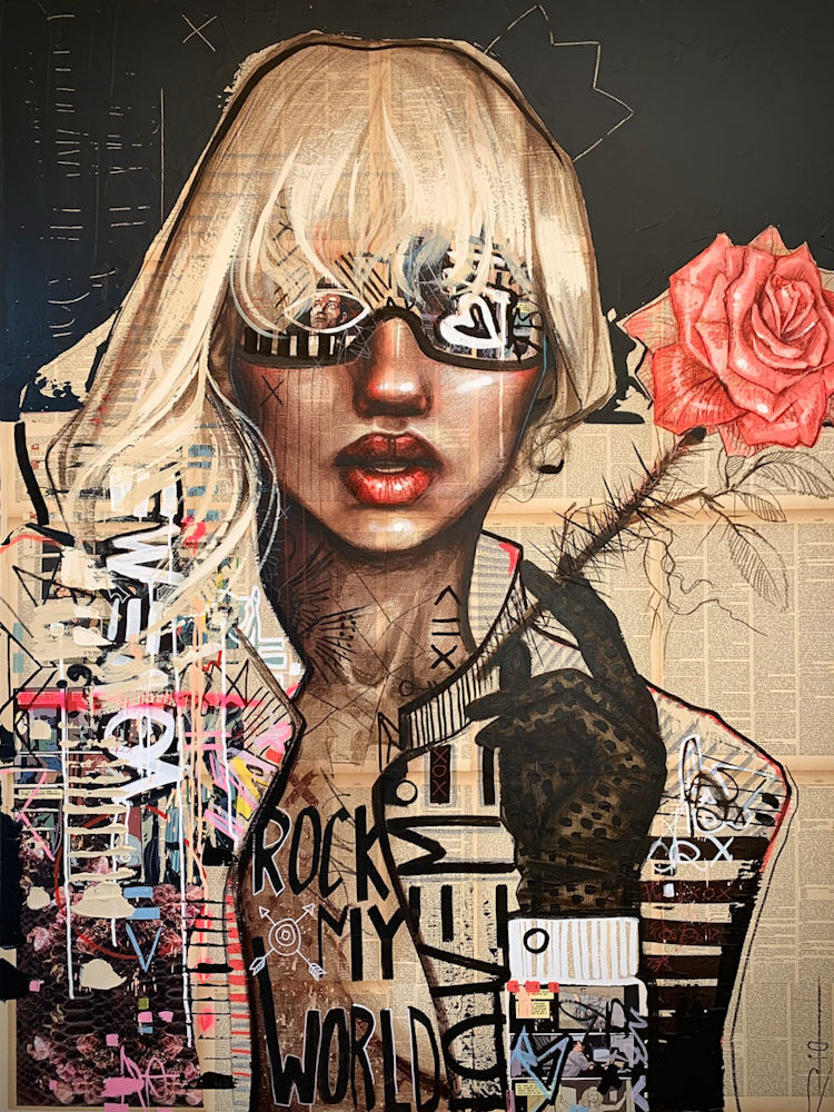 ROCK MY WORLD Mixed media on canvas