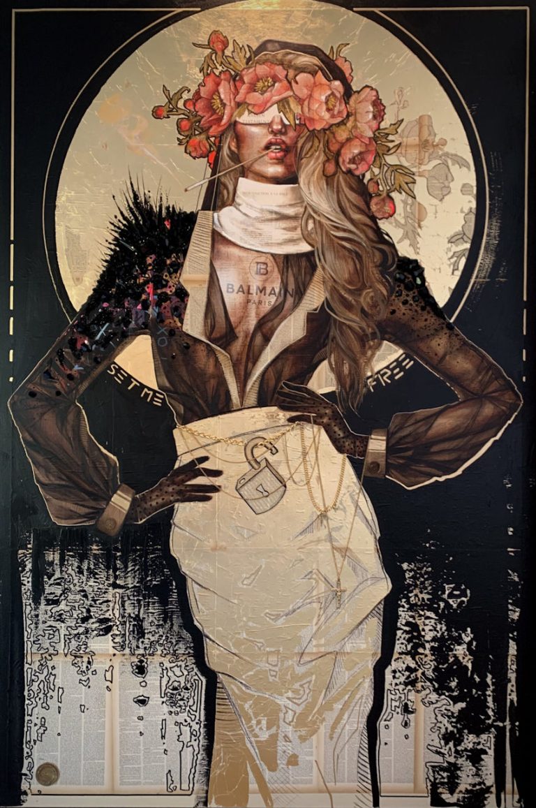SET ME FREE Mixed media on canvas