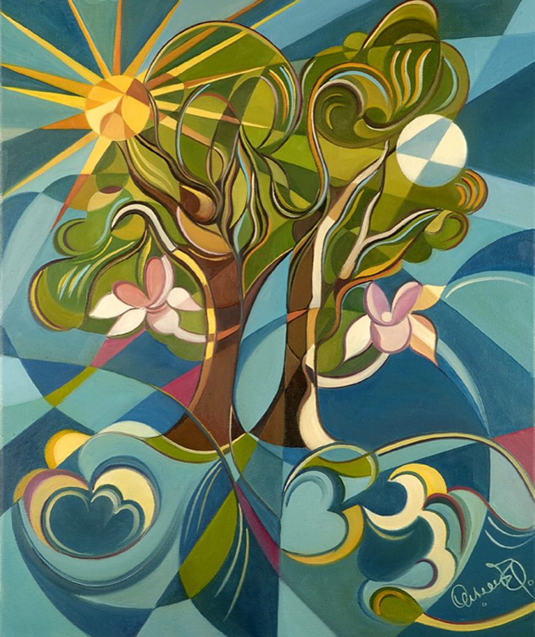 TÉMOINS DE L'OMRE ET DE LA LUMIÈRE Oil on canvas
